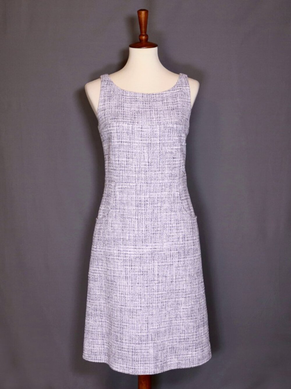 CHANEL Size 40 Lilac Purple White Dress Knee Length - Picture 2 of 15